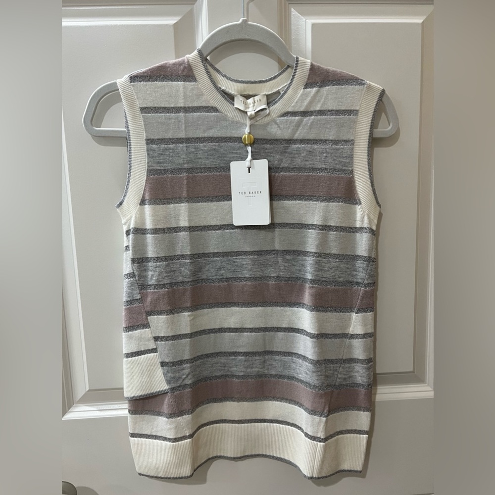 Ted Baker Woman’s Stripped Knitted Sleeveless Jumper